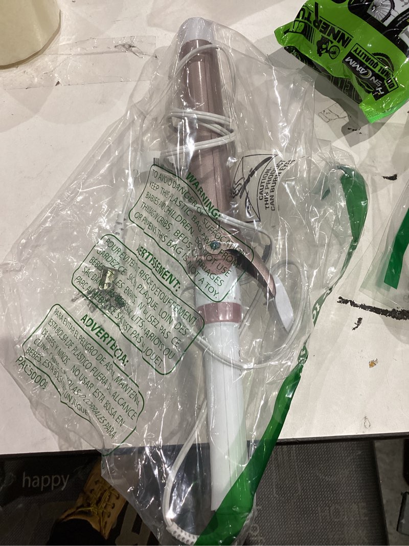 Condition photo showing As Is for Conair Double Ceramic 1 ¼-Inch Long Barrel Curling Iron, 1¼-Inch Barrel Creates Loose Curls, Hair Curler for Use on Medium & Long Hair, White/Rose Gold White/Rose Gold 1.25 Inch Long Barrel