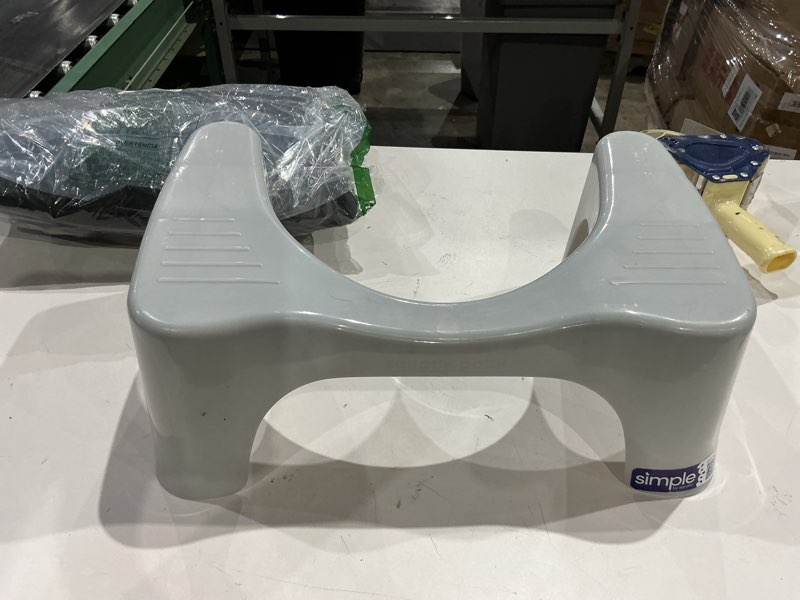 Condition photo showing As Is for squatty potty the original bathroom toilet stool, curve lightweight with sleek and modern design, gray, 7"