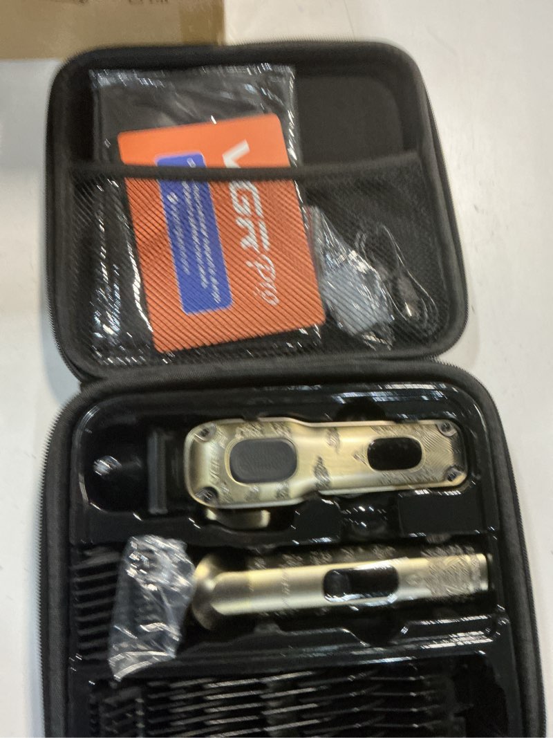 Condition photo showing As Is for hair clippers for men professional, cordless hair clippers for hair cutting, mens clippers and trimmers set, electric hair trimmer for men with package case gloden