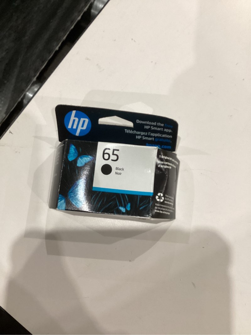 Condition photo showing New/Like New for HP 65 Black Ink Cartridge | Works with HP AMP 100 Series, HP DeskJet 2600, 3700 Series, HP ENVY 5000 Series | Eligible for Instant Ink | N9K02AN