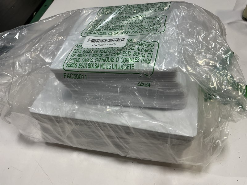 Condition photo showing As Is for setup 100-piece white square plastic dinnerware set – 50 9.5" dinner & 50 6.5" salad plates – heavy-duty disposable for weddings, catering, parties 100 count white square plates