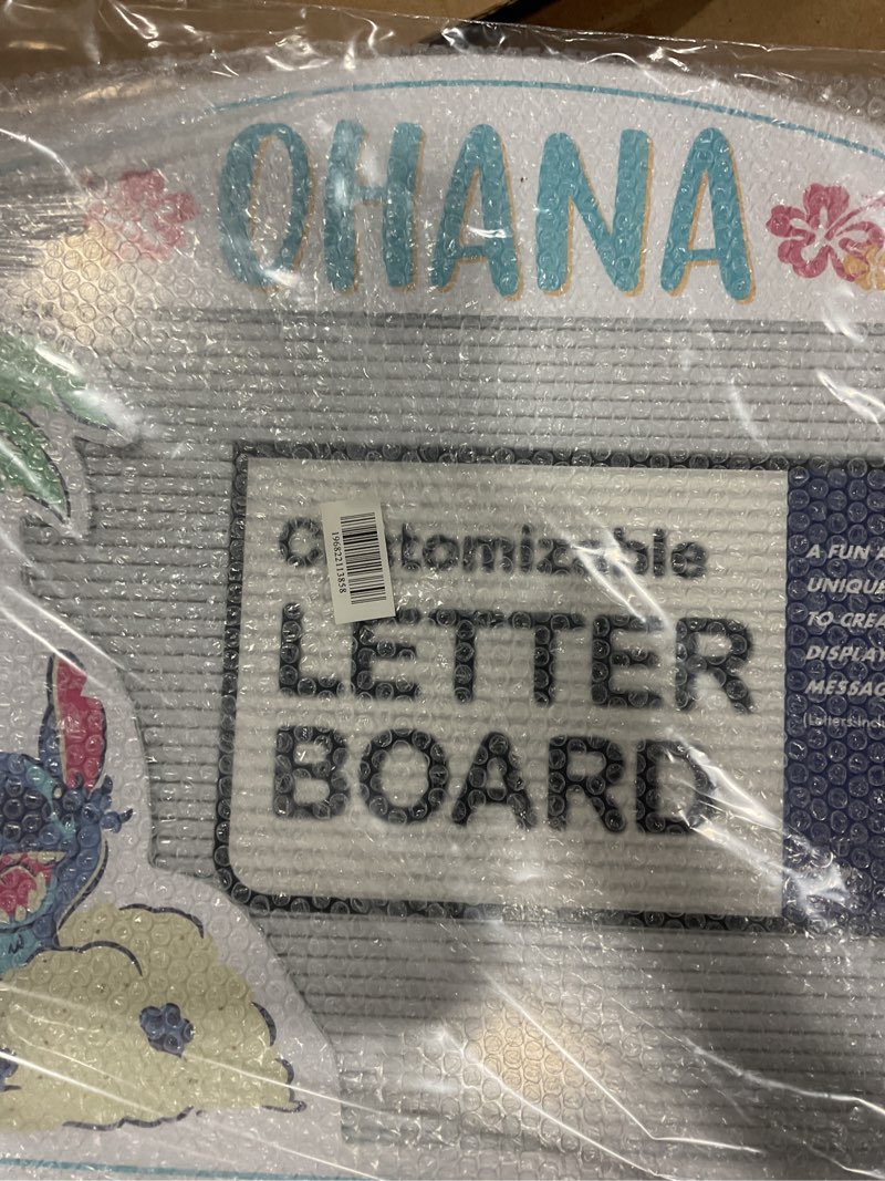 Condition photo showing Good Condition for disney lilo and stitch ohana letterboard wall decor - fun stitch letter board with set of letters for home aqua