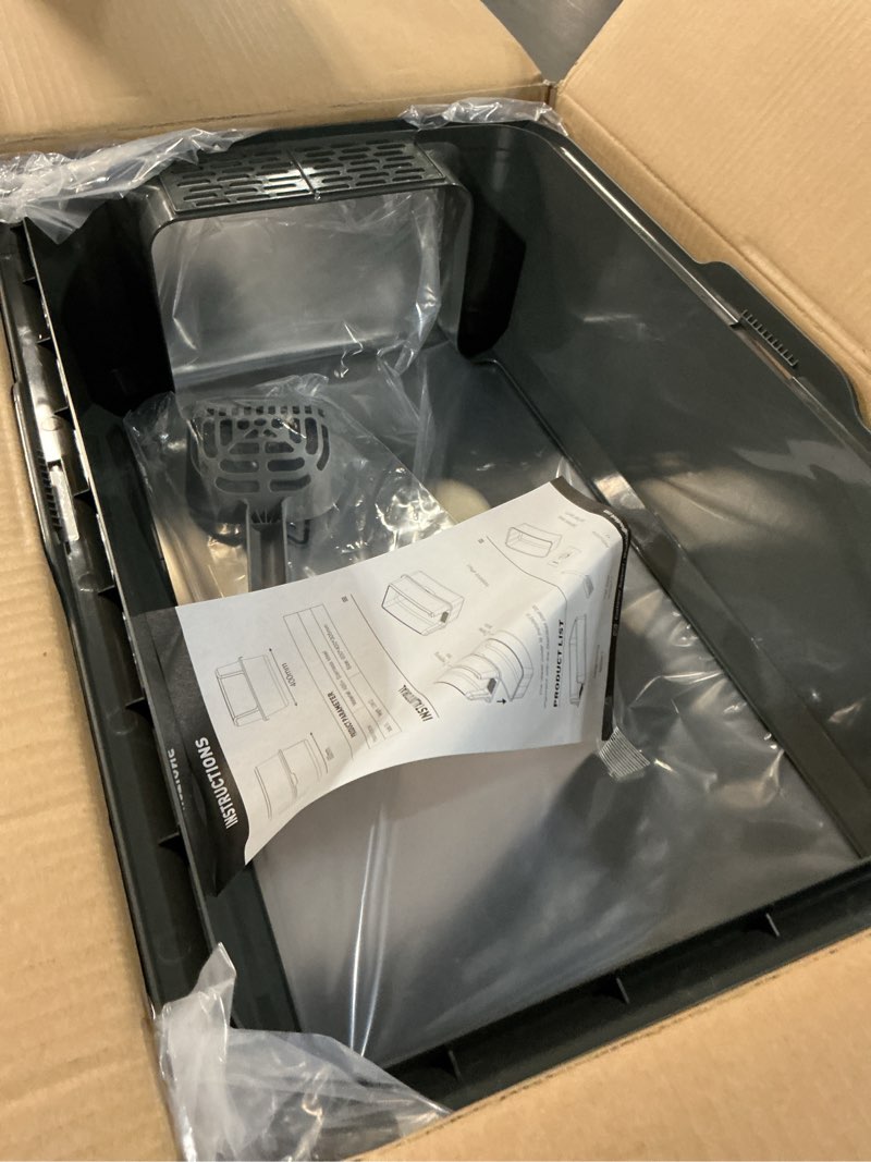 Condition photo showing Good Condition for woofigo enclosed stainless steel cat litter box with lid, xl extra large litter box for big cats, metal litter pan high sided, never absorbs odors, anti-urine leakage, easy cleaning, include scoop 5 - dark gray (pack of 1)