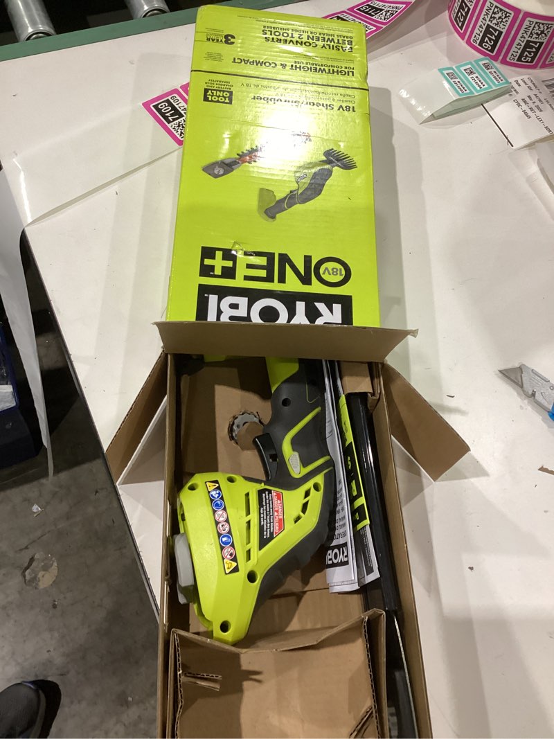 Condition photo showing As Is for Ryobi P2900B ONE+ 18-Volt Lithium-Ion Cordless Grass Shear and Shrubber - Battery and Charger Not Included