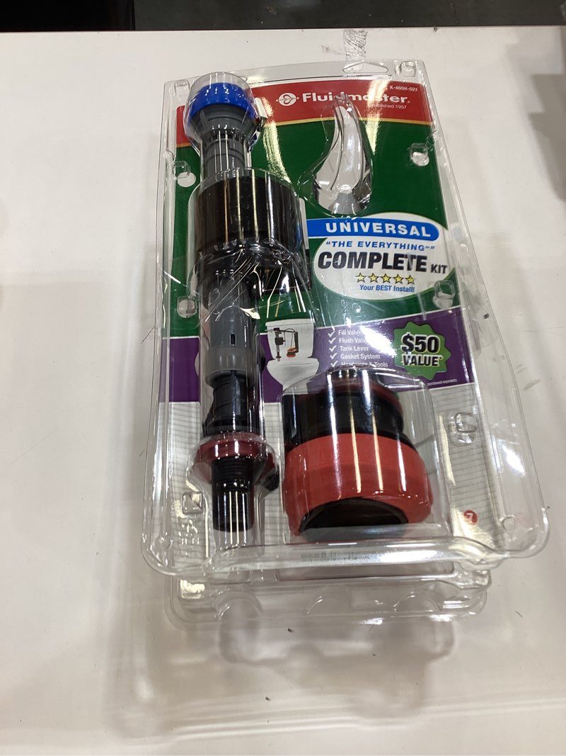 Condition photo showing As Is for fluidmaster performax universal 2 in. high performance everything toilet tank repair kit with install tools