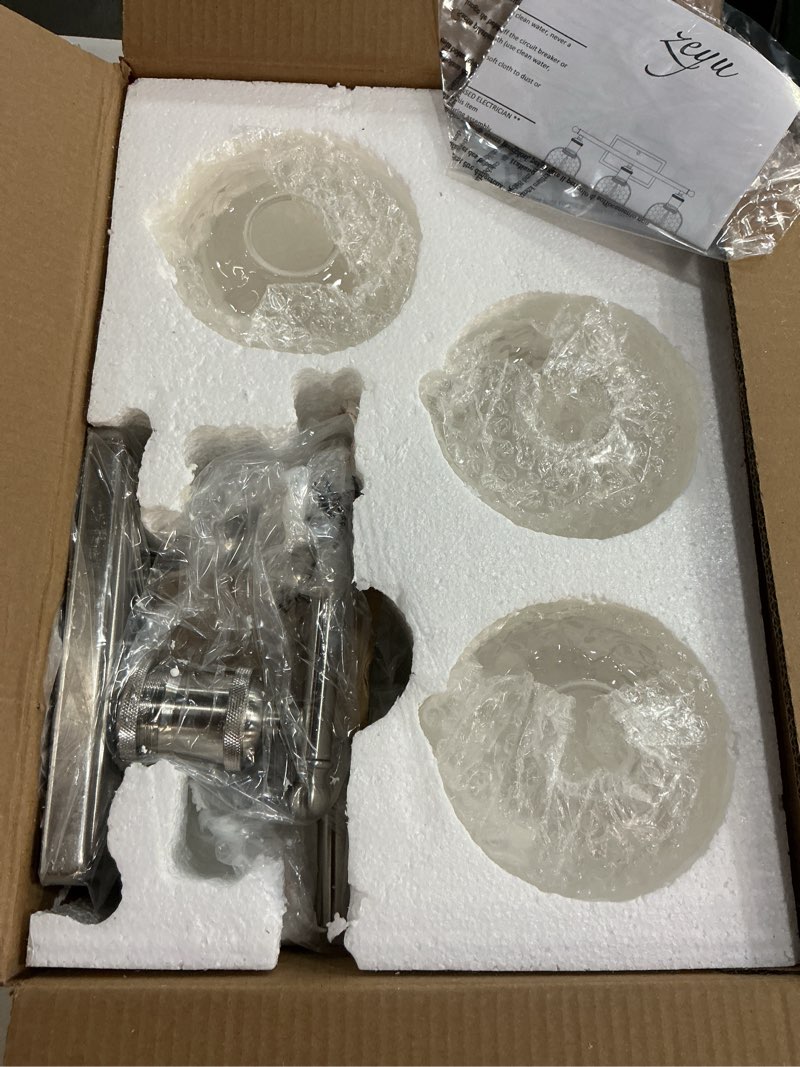 Condition photo showing New/Like New for zeyu 14 inch modern vanity lighting fixtures, 2 light bathroom vanity light for mirror bedroom, brushed nickel finish with clear hammered glass, zjf63b-2w bn brushed nickel|hammered glass 2-light