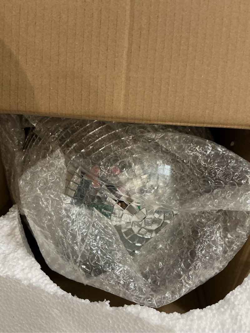 Condition photo showing Good Condition for youdepot disco ball 12-inch – large hanging mirror ball disco ball decor for disco party decorations, weddings, events, disco christmas decor, and home celebrations 12 in