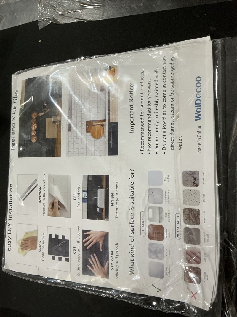 Condition photo showing New/Like New for WalDecoo Hexagon Peel and Stick Backsplash, 10 Sheets Premium 3D Self Adhesive Wall Tile Sticker, La
