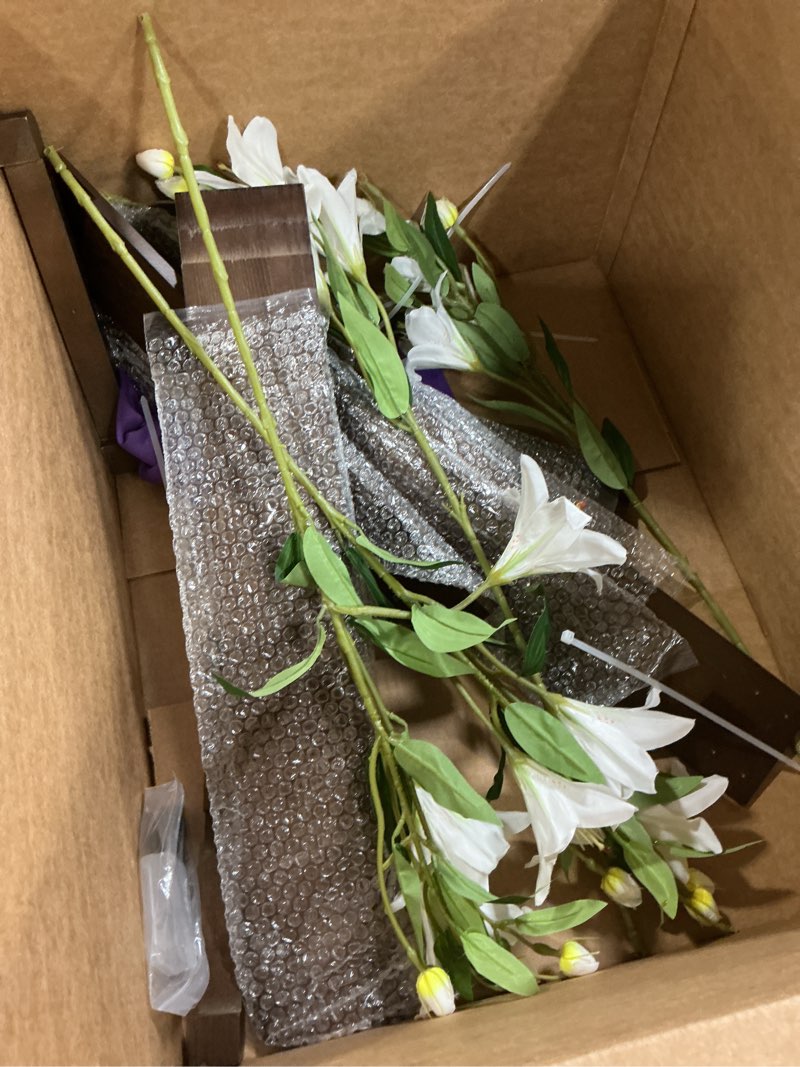 Condition photo showing Good Condition for novabright 71 inch extra large easter wooden cross outdoor he is risen standing crucifix 6 ft religious yard decor set with purple fabric, lily flower, base for garden church christian catholic party