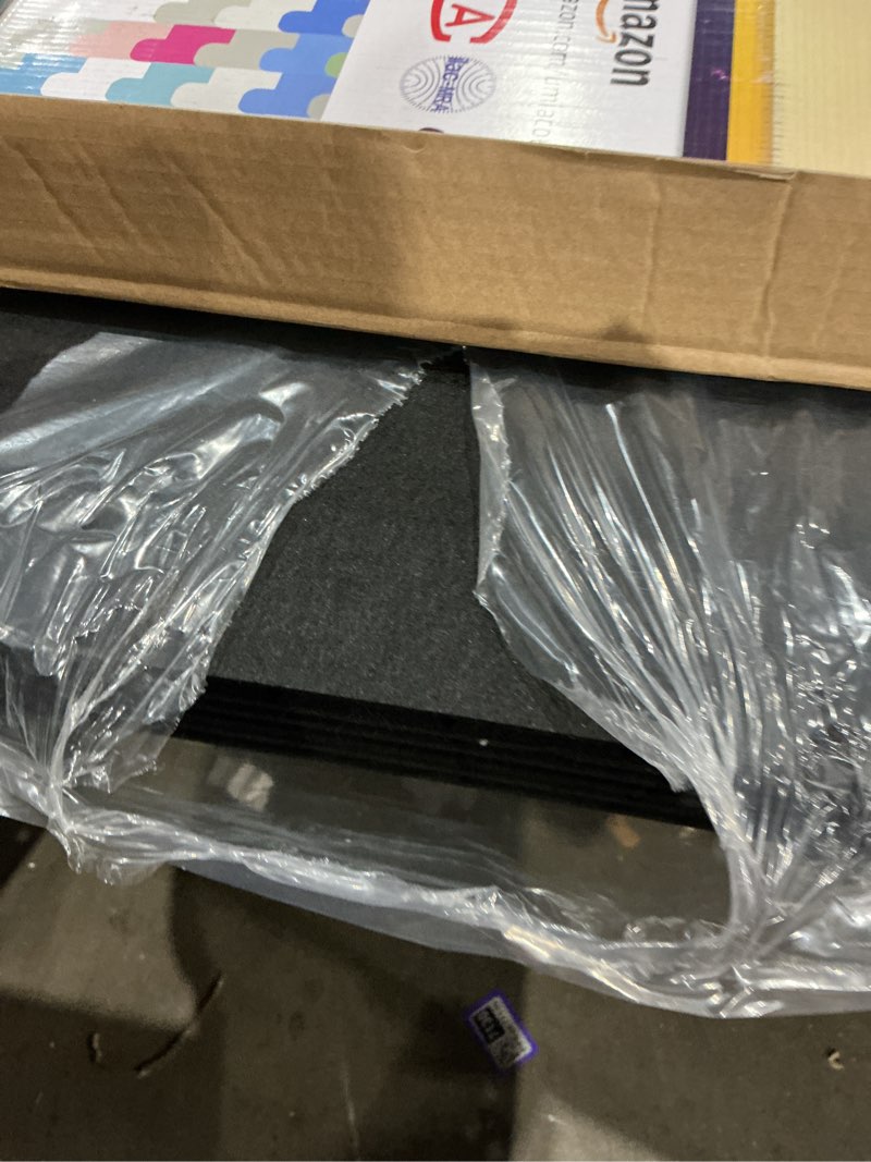 Condition photo showing Good Condition for black))6 pack acoustic wall panels, 47.2\" x 23.6\" sound absorbing panels, decorative sound proof panels for home, office, studio room, deep walnut 47.2 x 23.6 -6pcs deep walnut