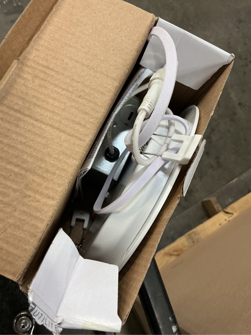 Condition photo showing As Is for utilitech white 6-in 650 -lumens switchable white round dimmable led canless wet rated recessed downlight