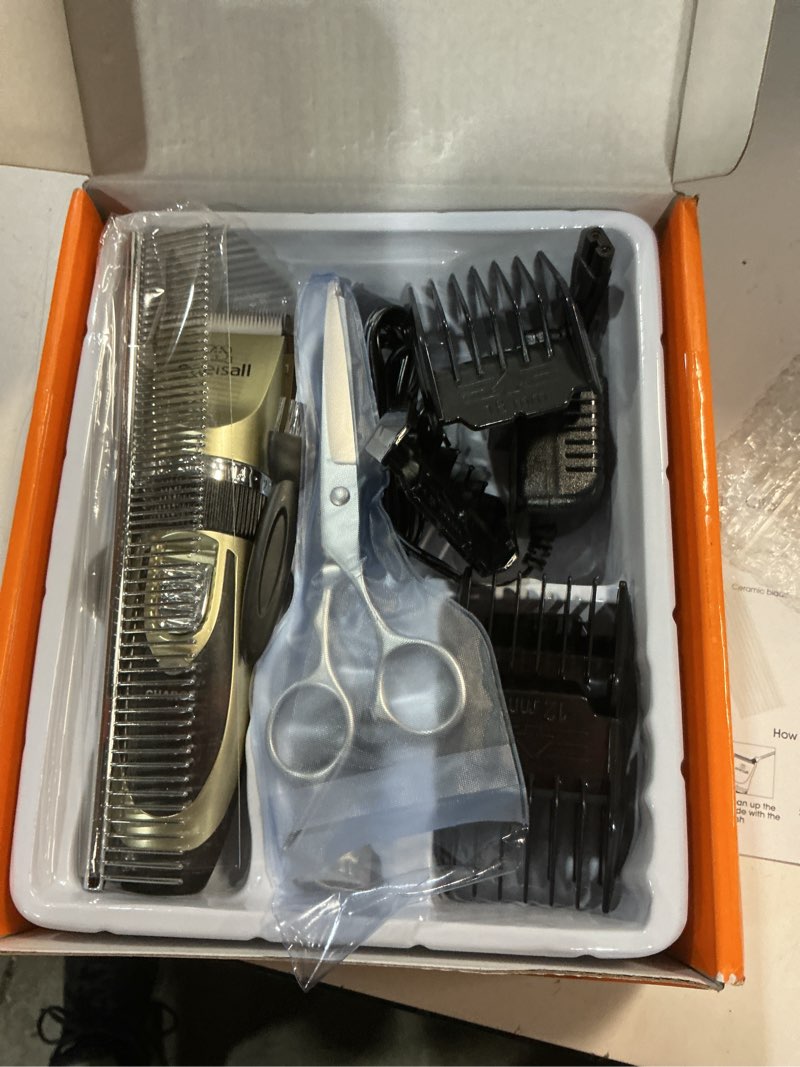 Condition photo showing Good Condition for oneisall Dog Clipper Low Noise, Dog Grooming Kit with Rechargeable, Pet Shaver Cordless Electric Quiet Hair Clipper Set for Dogs Cats Pets?Gold?