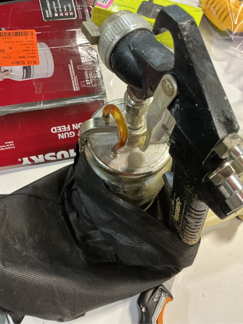 Condition photo showing As Is for siphon feed spray gun
