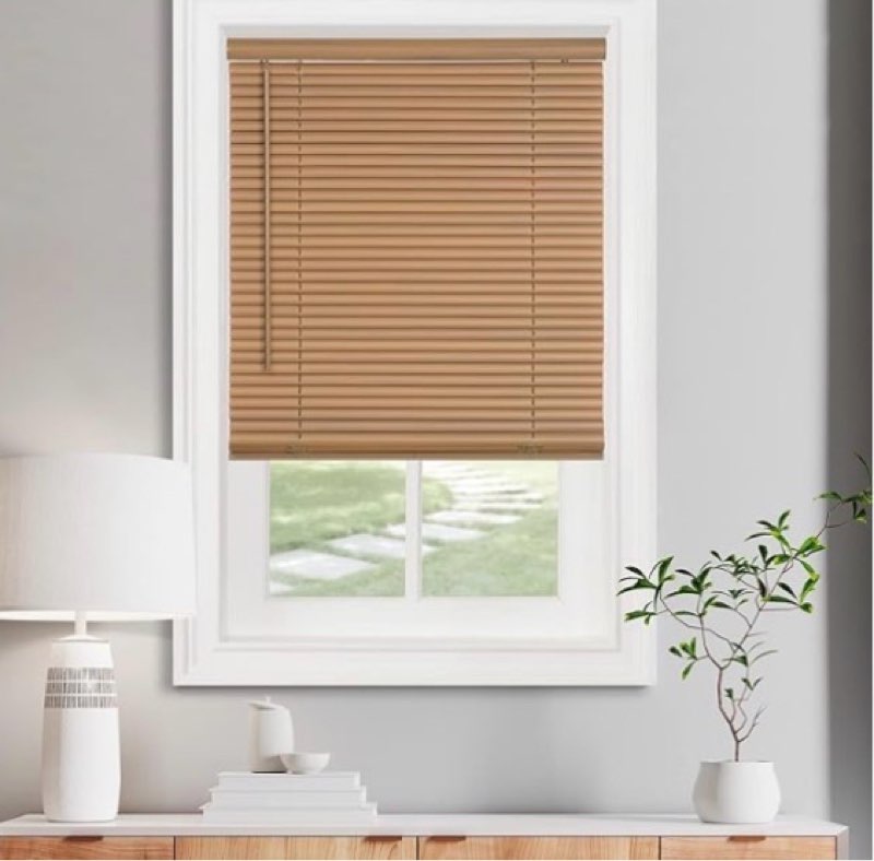 Cordless Light Filtering Mini Blind - 30 Inch Width, 64 Inch Length, 1" Slat Size - Pearl White - Cordless GII Morningstar Horizontal Windows Blinds for Interior by Achim Home Decor 30"W x 64"H Pearl White