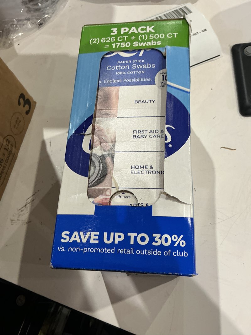 Condition photo showing Good Condition for q-tips cotton swabs, 1,750 ct., 3 pk. 