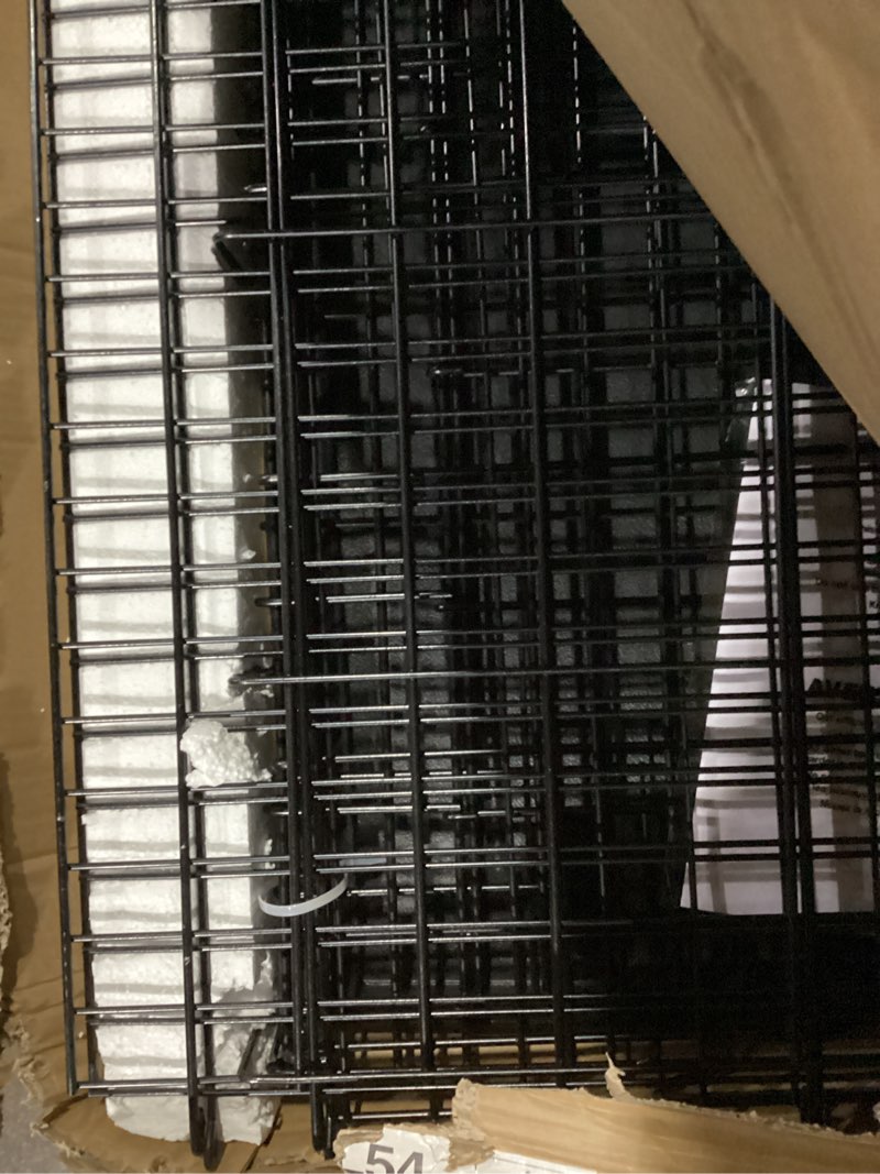 Condition photo showing Good Condition for midwest homes for pets ginormous single door 54-inch dog crate for xxl dogs breeds; great dane, mastiff, st. bernard, drop pin assembly requires two people; divider panel not included; black: sl54 54.0"l x 37.0"w x 45.0"h single door