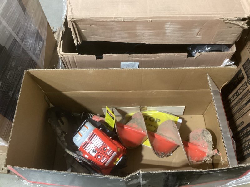 Condition photo showing As Is for 2-cycle 43-cc one-man auger powerhead