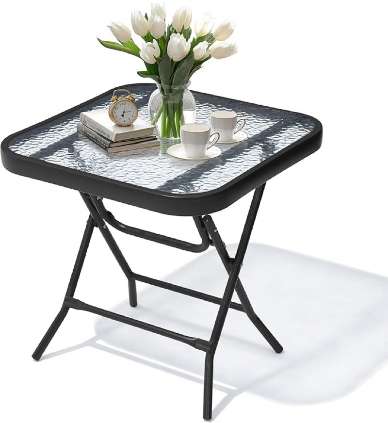 outdoor side table - small patio end table all weather, patio furniture sets and outside furniture for pool, balcony, deck, porch, brown brown square 