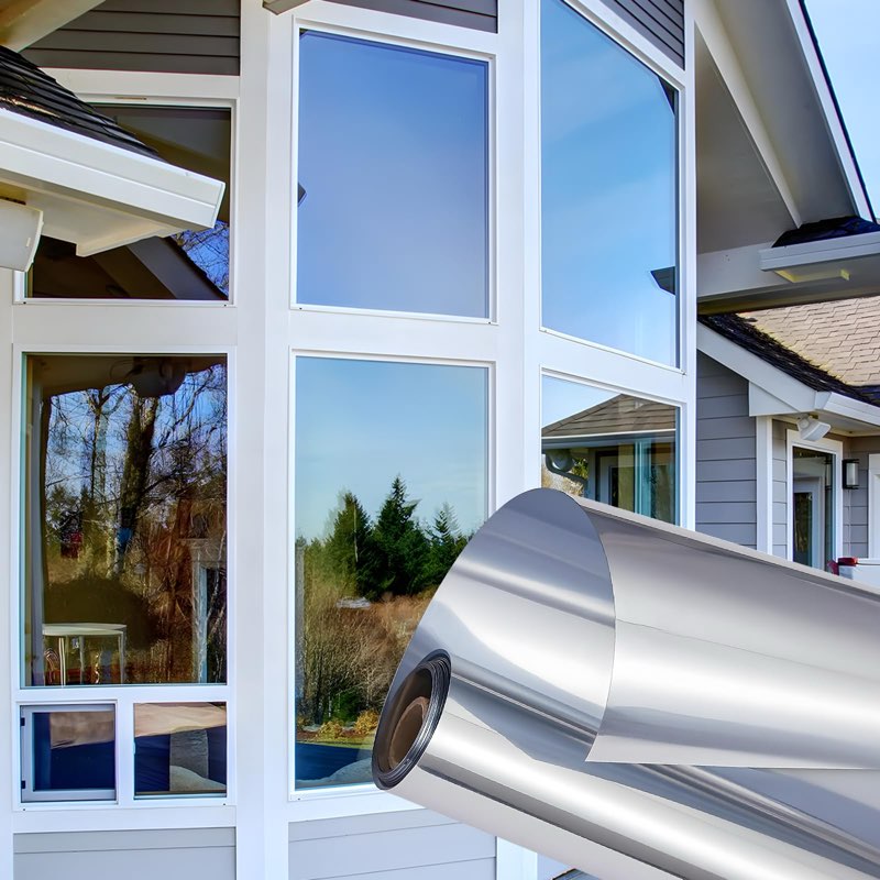 One Way Window Privacy Film See Out Not in, Window Tint for Home, Reflective Mirror Glass Windows Co