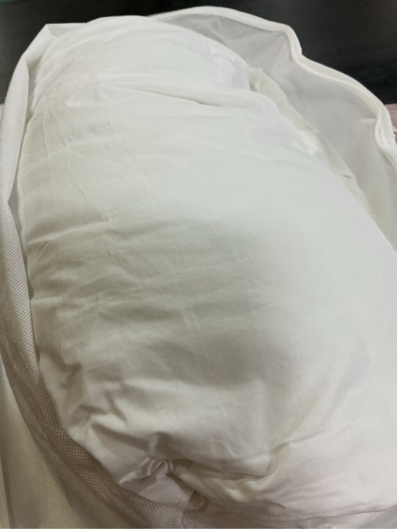 Condition photo showing New/Like New for ultra-warm premium down alternative comforter, king/cal king, white