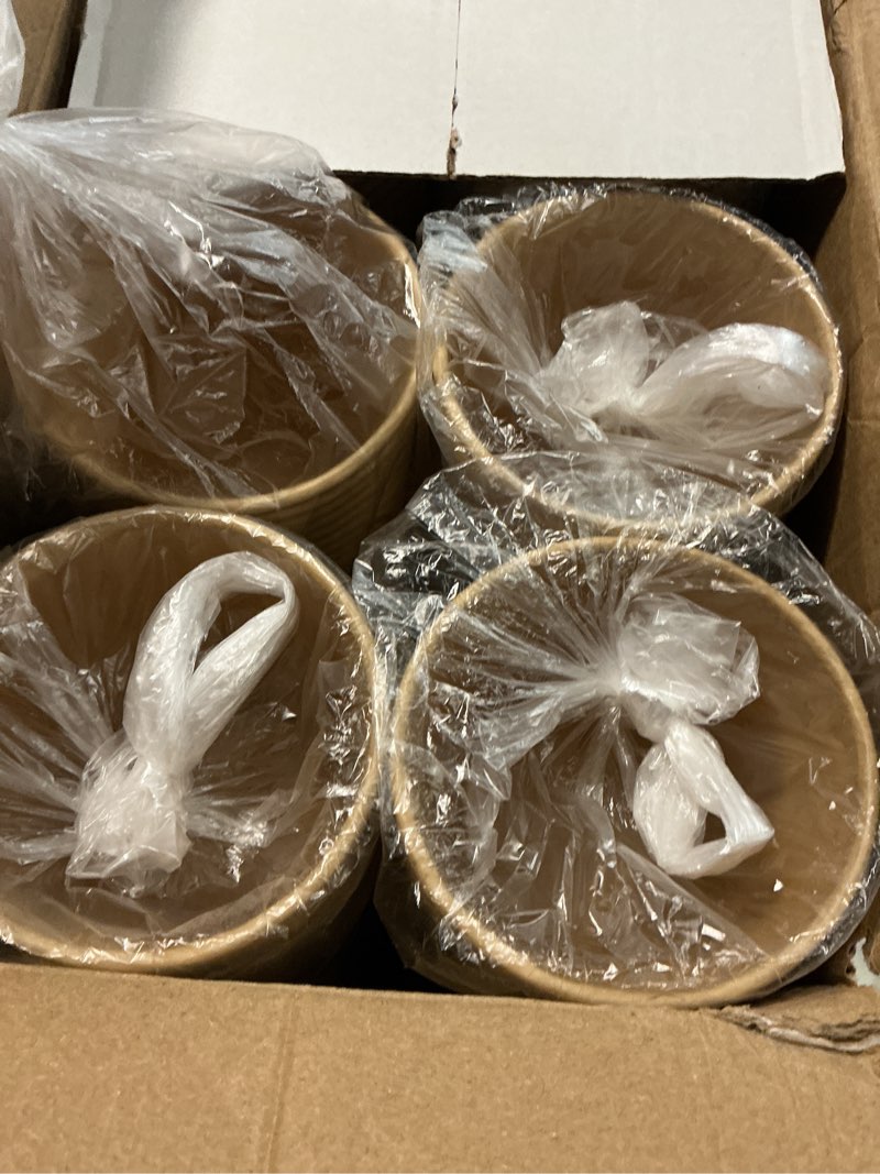 Condition photo showing New/Like New for bysnow 300 pack 12 oz paper coffee cups, disposable kraft coffee cups, hot/cold drinking cup for water, coffee, juice 12oz 300pack