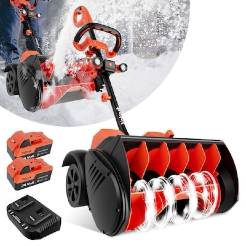 Voltask Battery Powered 48-volt 16-In Single-stage Push Dual-Battery Powered Snow Shovel Cordless Electric Snow Blower With Charger