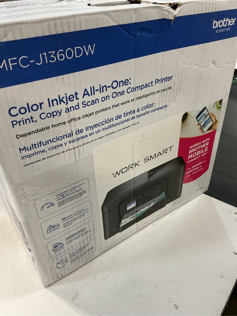 Condition photo showing New/Like New for Brother Work Smart 1360 Wireless Color Inkjet All-in-One Printer with Automatic Duplex Printing and 1.8” Color Display | Includes Refresh Subscription Trial(1) (MFC-J1360DW) (Uses LC501 Series Inks) Current Model: MFCJ1360DW New