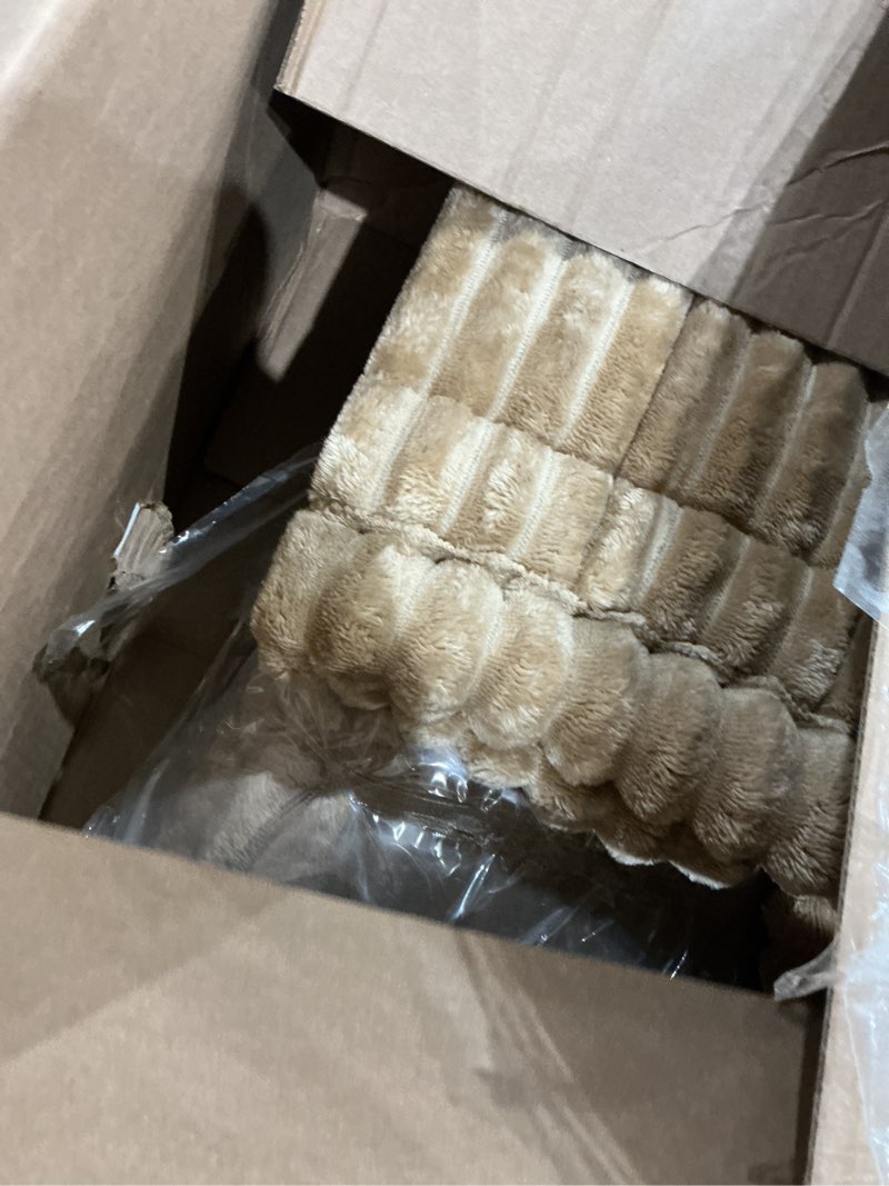 Condition photo showing As Is for hyha couch covers for dogs washable, non slip plush dog sofa protectors, fuzzy pet couch covers for 3 cushion sofa pet friendly (camel, 27.6" x 70.9") camel 27.6" x 70.9"