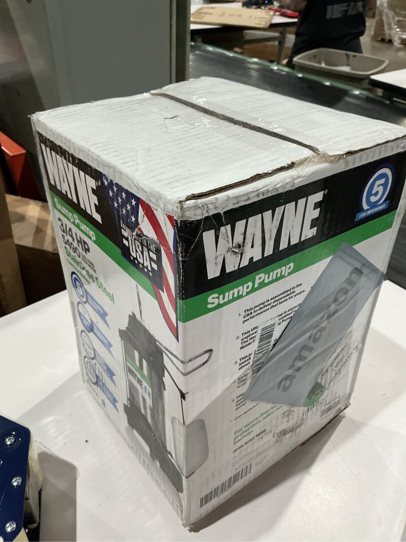 Condition photo showing As Is for wayne cdu980e 3/4 hp submersible sump pump – cast iron & stainless steel, vertical float switch, 5,490 gph, 5-year warranty 3/4 hp stainless steel sump pump
