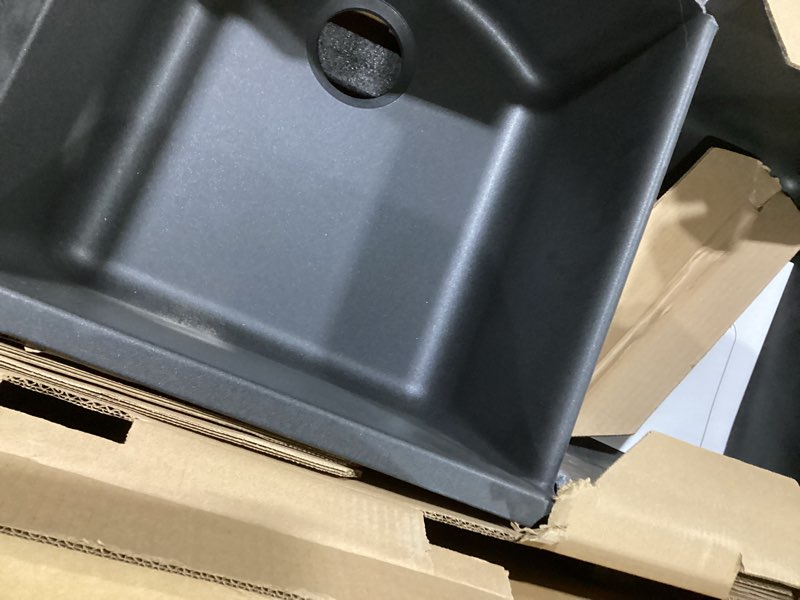 Condition photo showing As Is for BLANCO, Anthracite 440179 DIAMOND SILGRANIT 60/40 Double Bowl Undermount Kitchen Sink, 32" X 21"