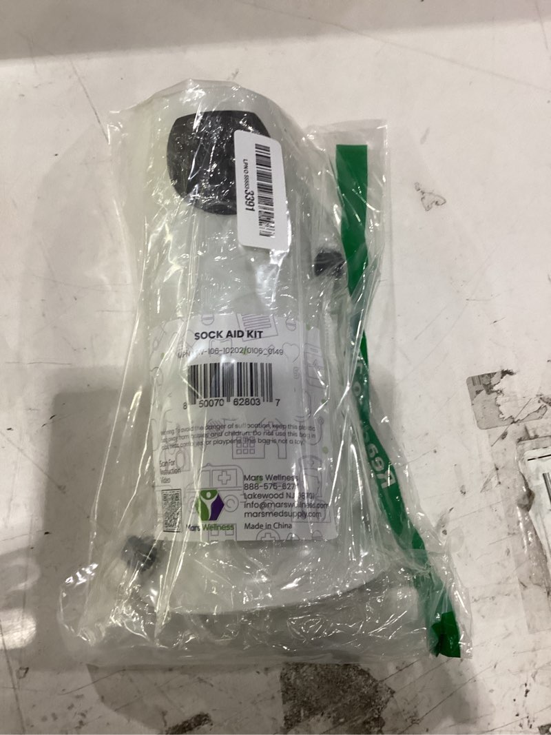 Condition photo showing As Is for molded sock aid donner kit - sock remover and donner kit - foam grip handles - 31" adjustable cords - sock helper stocking slider - elderly, senior, pregnant diabetics donner + remover