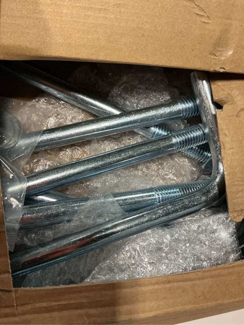 Condition photo showing As Is for yaocom 10 pcs j bolt galvanized anchor bolts galvanized concrete fastener concrete cement post anchor with nuts and washers for foundation wall hardware brick projects, gray (5/8-11 x 10) 10 5/8-11 x 10"