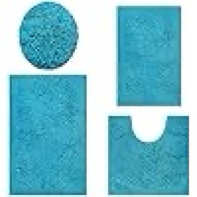(similar)bathroom rugs sets 4 piece, extra soft absorbent chenille bath rugs, non slip rubber backing machine washable quick dry bath mats for bathroom floor, tub, shower, home decor accessories, teal blue