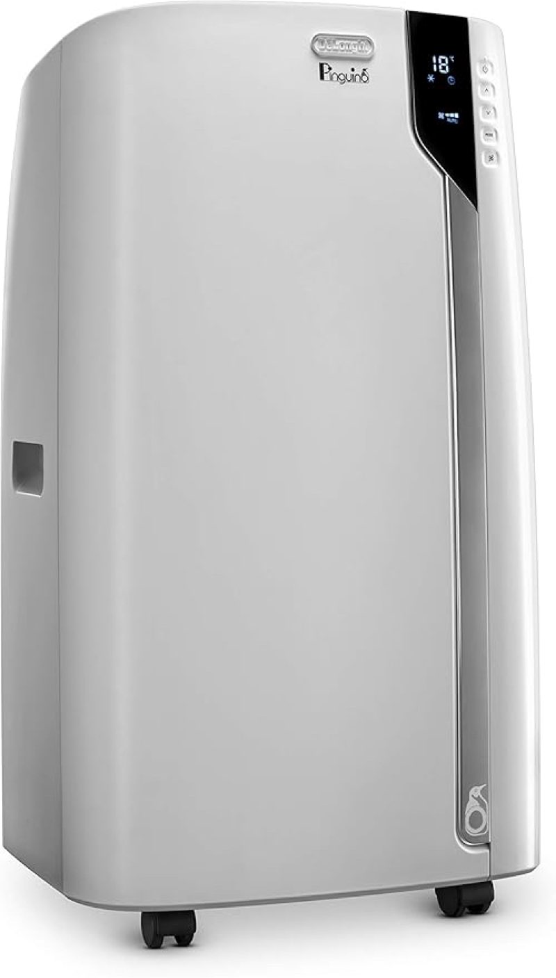 De'Longhi 14000 BTU Portable Air Conditioner, Dehumidifier & Fan + Cool Surround Remote w/Built-in Temperature Control Sensor & Quiet Mode, 700 sq ft, XLarge Room, Pinguino 8600 BTU (DOE), White