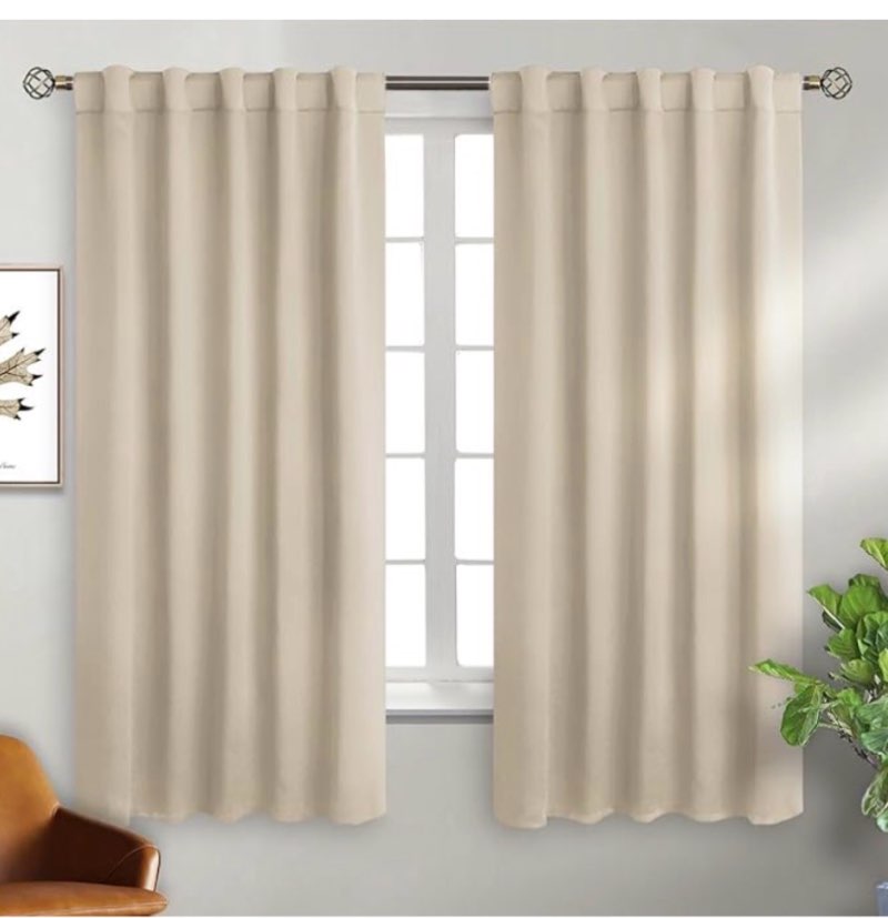 BGment Champagne Blackout Curtains 63 Inch Length for Bedroom - Rod Pocket and Back Tab Thermal Insu