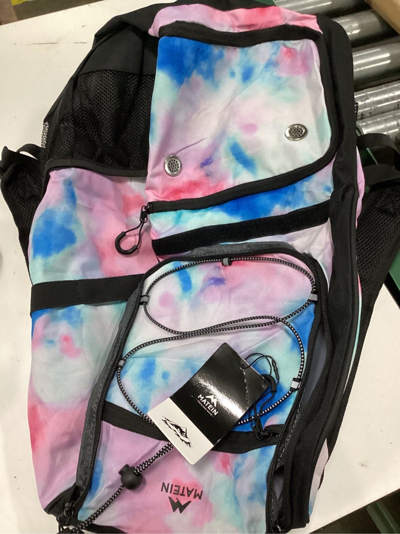 Condition photo showing Good Condition for matein softball bag, lightweight baseball backpack with shoe compartment, baseball bag with fence hook for tball bat & equipment, softball gifts catchers backpack for women fit catcher’s mitt, helmet tie-dye - large