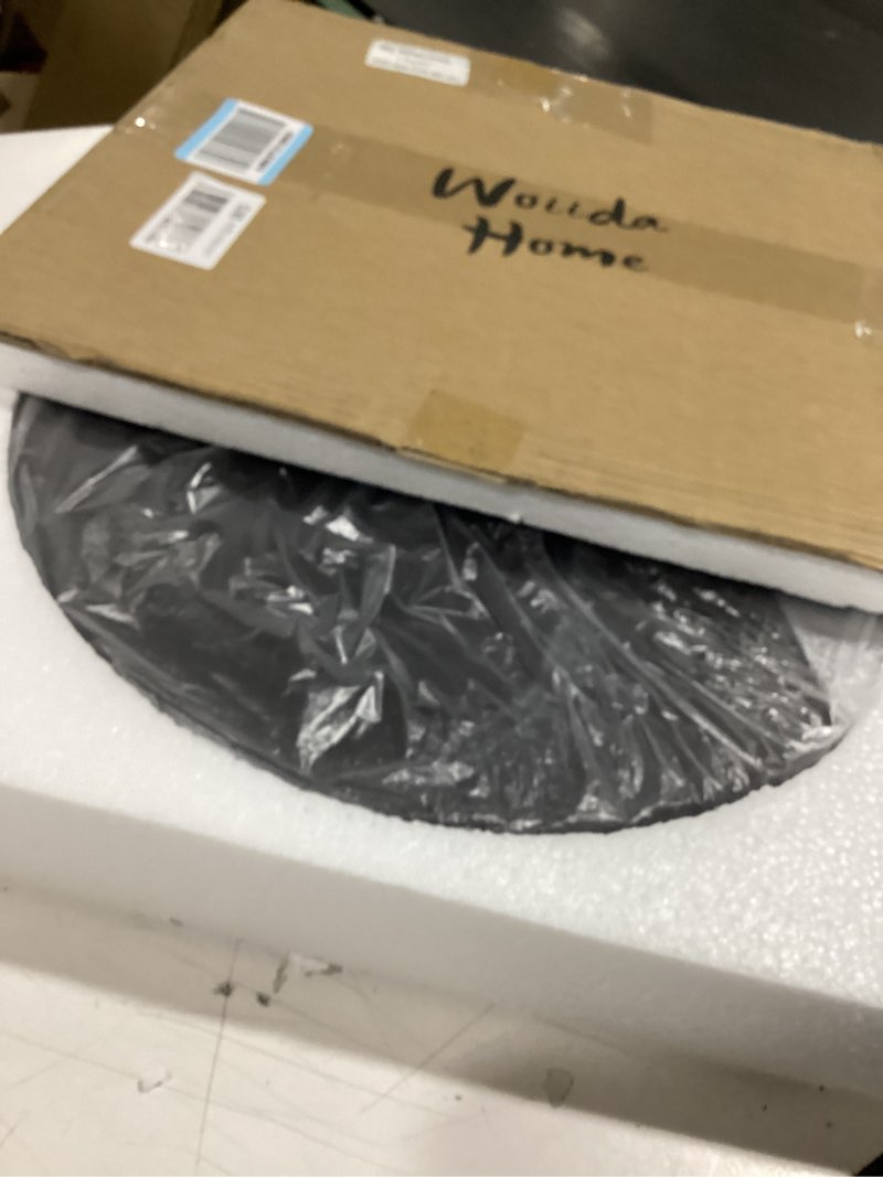Condition photo showing Good Condition for 15 inch ceramic saucer - ceramic drainage tray for plant pot (matte black) 15" black