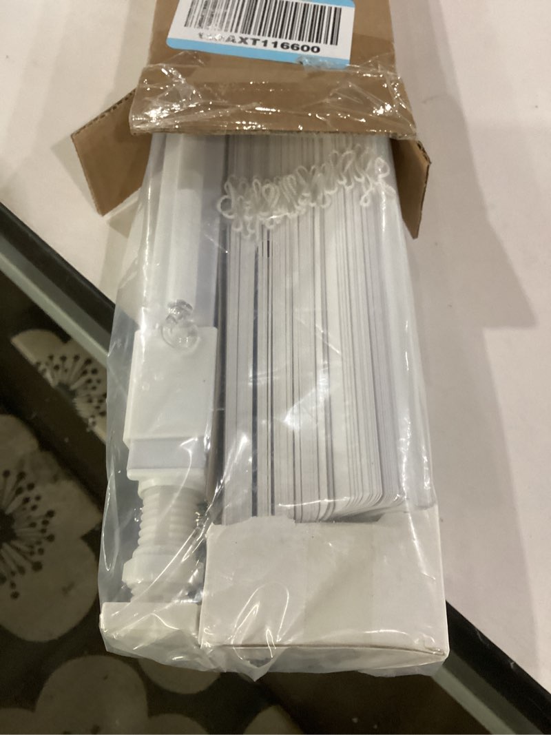 Condition photo showing New/Like New for lazblinds no tools no drill 1" vinyl mini blinds, cordless blinds for windows, light filtering horizontal window blinds & shades, 30" w x 72" h, white cordless-white 30" w x 72" h