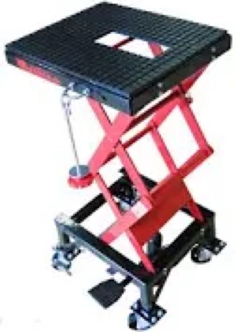 Pit Posse PP2551S Motorcycle ATV Scissor Floor Jack Lift Table Stand with Caster Wheels 13 Inches Th