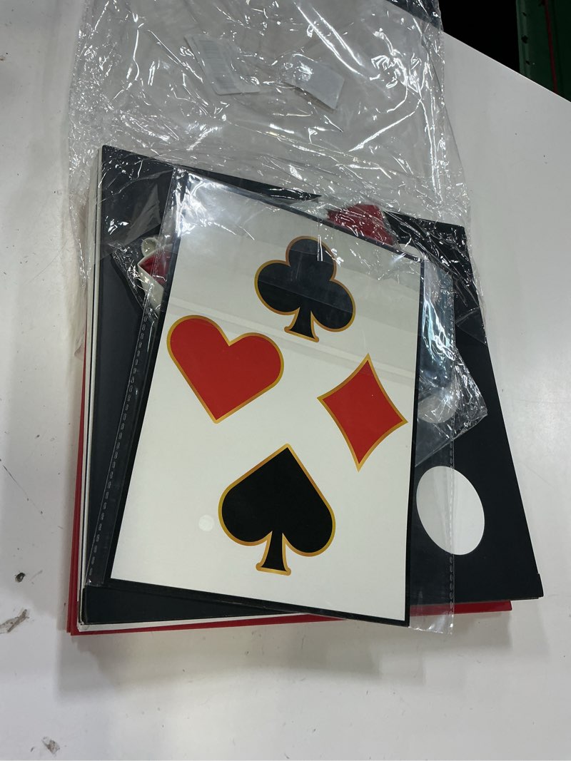 Condition photo showing Good Condition for chunnin 60 pcs casino theme party decoration casino party boxes balloon poker cards 11 inch large dice favor boxes 6 pcs jumbo playing cards for dice game night table centerpieces birthday supplies