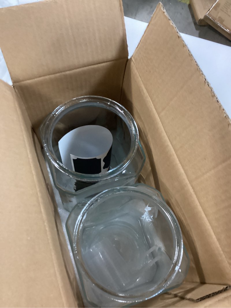 Condition photo showing Good Condition for Glass Jars with Lids 78 oz, Airtight Silicone Seal & Non-Slip Design, Large Glass Storage Containers with Lids, Wide-Mouth Storage Containers for Kitchen, Laundry, Pantry & Office, Set of 2 78OZ-2PCS