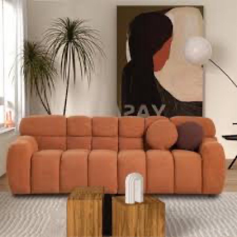 (incomplete box 2/2)Kieayla 86.61\" Upholstered Sofa Upholstery Color: Light Brown