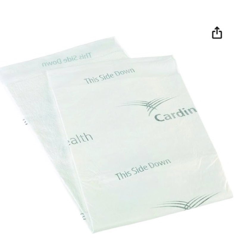 Cardinal Health Premium Disposable Underpad, Extra Absorbency, 30" x 36" (Case of 70) Item UPPMX3036
