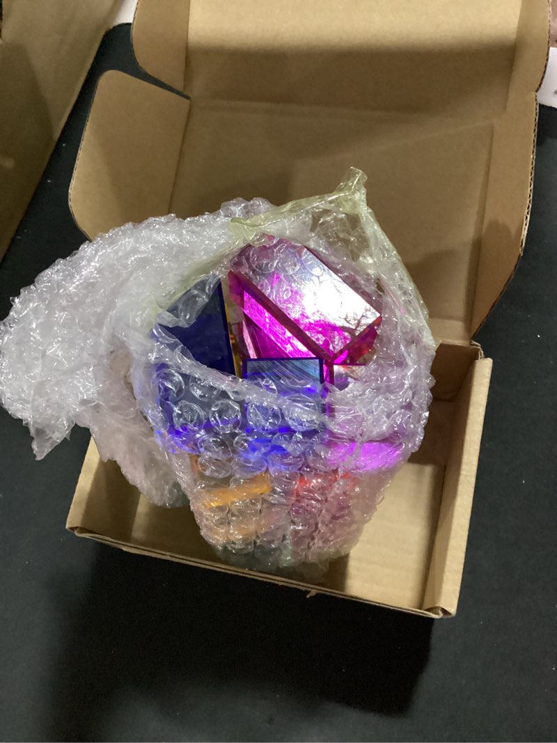Condition photo showing Good Condition for meooeck 20 pcs acrylic gem cubes blocks for kids translucent rainbow building blocks crystal light shadow stacking toys for school education training learning(2 sizes)