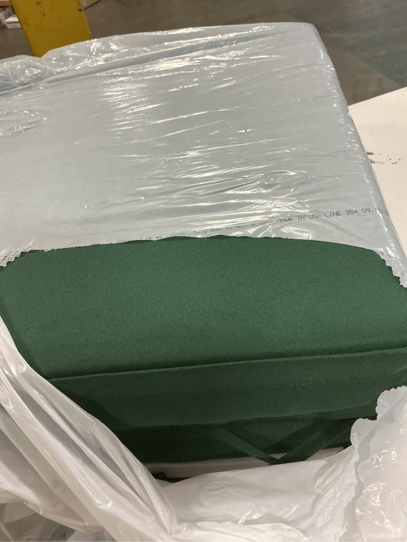 Condition photo showing As Is for favoyard patio chair cushions 18.5 x 16 x 3 inch waterproof outdoor seat cushions for patio furniture 3-year color fastness garden sofa couch chair pads with handle & adjustable straps set of 2, green green 18.5 x 16 x 3 in