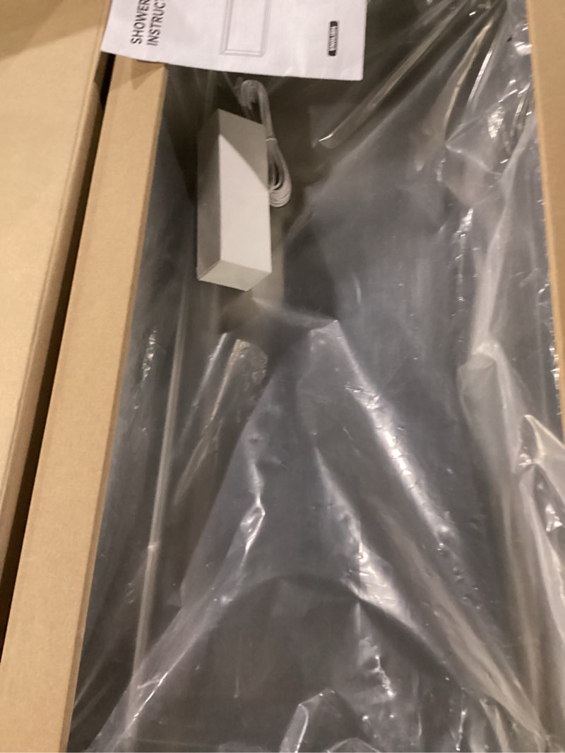 Condition photo showing New/Like New for stainless steel shower niche with led lights 12" x 24" recessed wall niche, no tile needed bathroom storage shelf (brushed) brushed-2412
