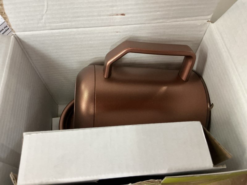 Condition photo showing Good Condition for ionmug & charging coaster, 12oz. stainless steel self heating coffee mug with lid, 3.5" x 3.5" x 5"