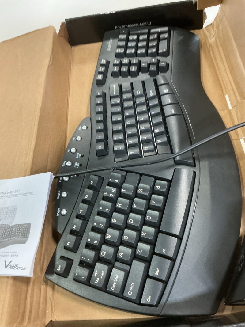 Condition photo showing Good Condition for Perixx PERIBOARD-512B Wired Ergonomic Keyboard - Split Keyboard, Wrist Rest, Natural Typing - Wired USB Connectivity - US English - Black Black Wired