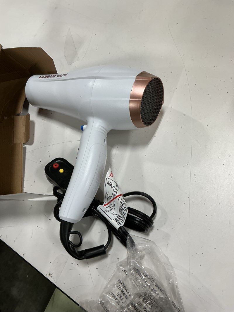 Condition photo showing Good Condition for conair double ceramic hair dryer, 1875w blow dryer with diffuser and concentrator, ionic conditioning, 3 heat & 2 speed settings, amazon exclusive, white white with bonus diffuser 1 count (pack of 3)