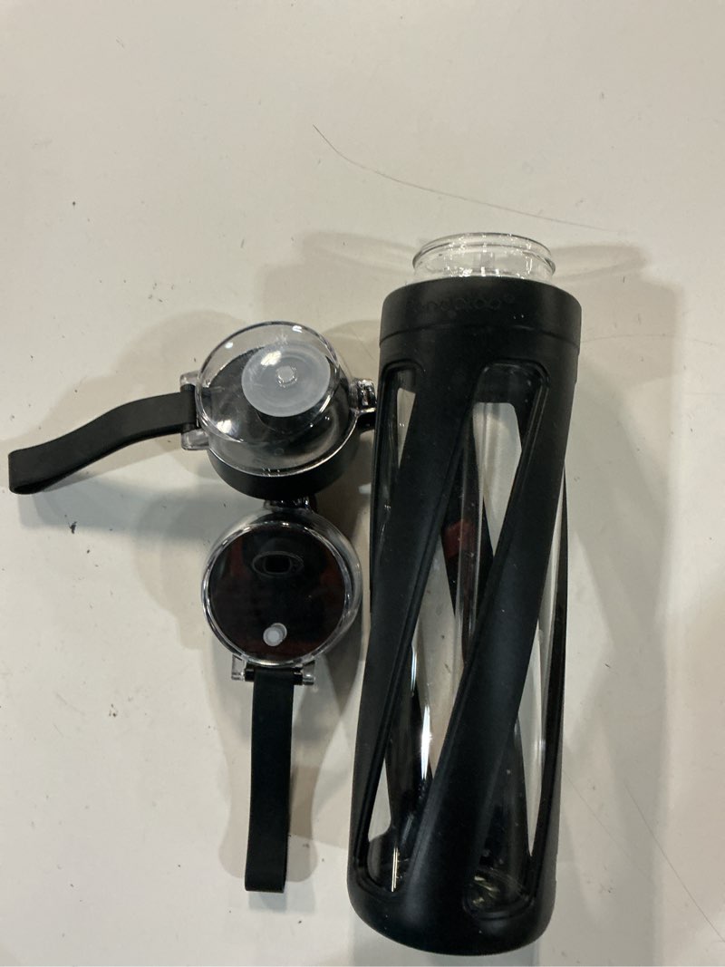 Condition photo showing Good Condition for pandaloo® orbit 32 oz glass water bottle with 2 leak-proof lids (straw & spout), wide mouth, borosilicate glass, bpa-free, cup holder friendly for gym, work, travel & daily hydration-black